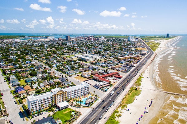 Galveston Texas from the air