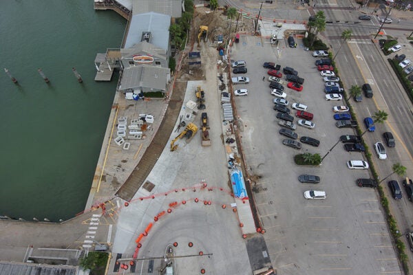 Aerial view of internal road construction