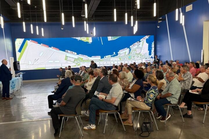 More than 200 people attended a public meeting in early 2026 to learn about the port's updated long-range master plan. More than 200 people attended a public meeting in early 2026 to learn about the port's updated long-range master plan.